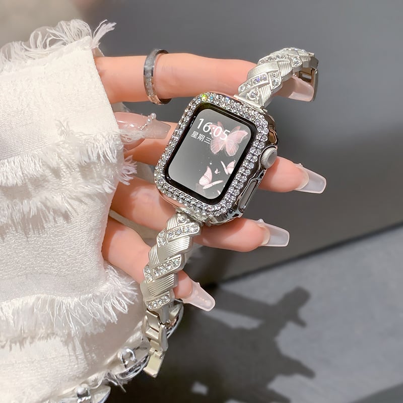 Apple Watch метална каишка с пшенично плетен дизайн, съвместима с Apple Watch, закопчалка, 30 g