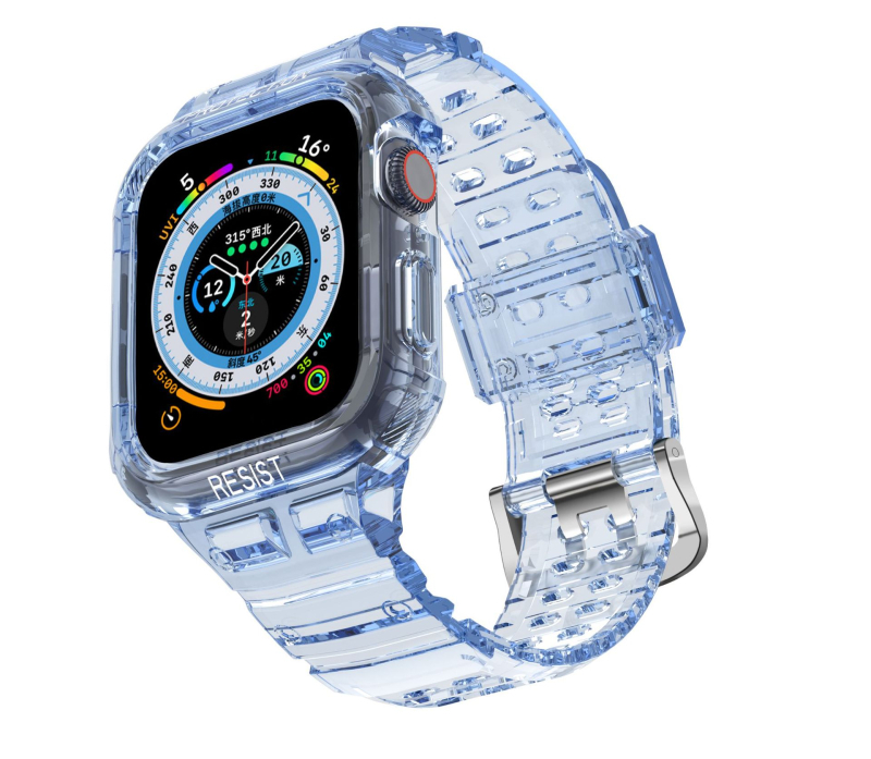 Prozirni TPU remen za Apple Watch, jednodijelni dizajn, kompatibilan s 38/40/41 mm i 42/44/45 mm