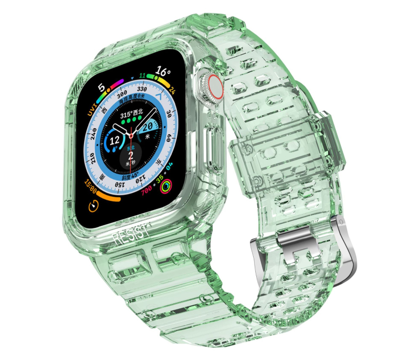 Prozirni TPU remen za Apple Watch, jednodijelni dizajn, kompatibilan s 38/40/41 mm i 42/44/45 mm