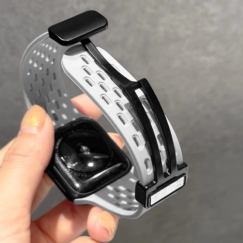 Perforirana silikon narukvica za Apple Watch s magnetskom kopčom, prozračna