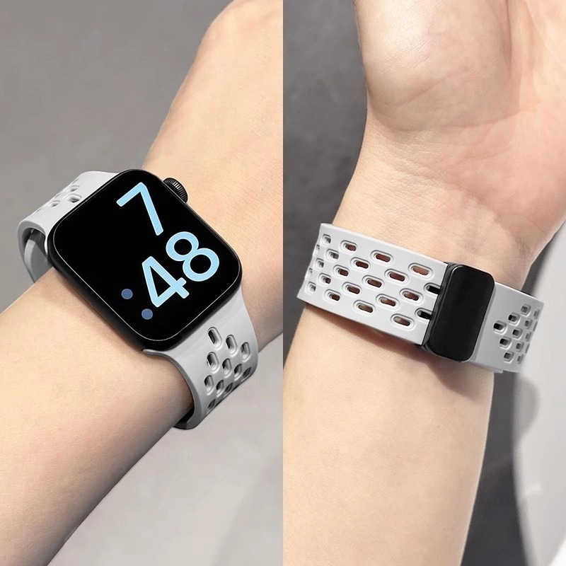 Perforirana silikon narukvica za Apple Watch s magnetskom kopčom, prozračna