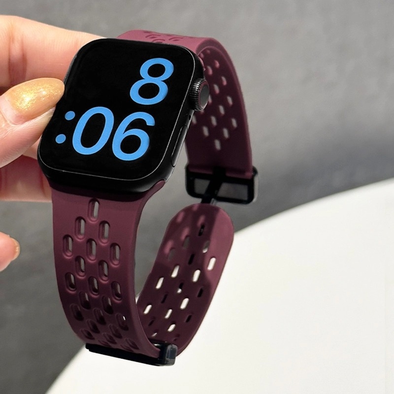 Perforirana silikon narukvica za Apple Watch s magnetskom kopčom, prozračna