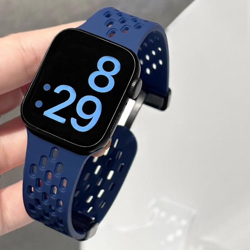 Perforirana silikon narukvica za Apple Watch s magnetskom kopčom, prozračna