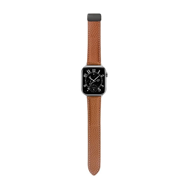 Kožni remen za Apple Watch s teksturom liči i magnetskim sklopivim kopčama (38/40/41mm, 42/44/45mm)