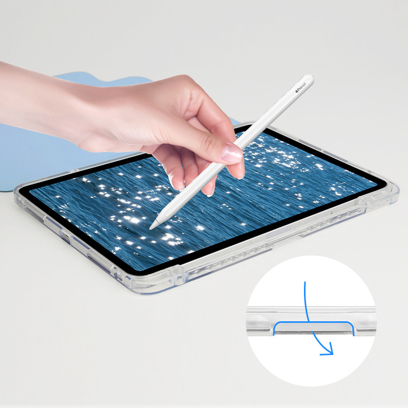 Zaštitna torbica s odvojivim pretincom za olovku, kompatibilna s Air 6, iPad Pro 12.9, Huawei 11 i Apple tabletima, akrilni završetak, ploski dizajn, 10.2 inča