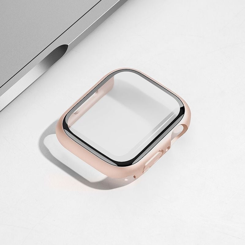 Husa de protecție pentru Apple Watch cu protecție a ecranului din sticlă securizată integrată și curea PC semi-învelită, compatibilă cu 49mm Ultra