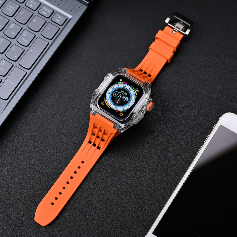 Apple Watch Series 8 korpus i narukvica - gumeni remen, posebno prilagođeno sučelje, prilagodljiva veličina sučelja, objavljeno 2022