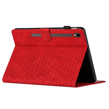 Carcasă pentru tabletă Samsung Tab S9 cu textură reliefată, model fotbal, suport pentru carduri și stand, TPU+PU material, funcție de repaus, rezistentă la șocuri