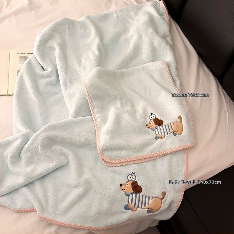 Trys mikropluošto vonios rankšluosčiai su plaukų džiovinimo kepure, lengvi, mažiau nei 100 g kiekvienam, 150D Jacquard audinys