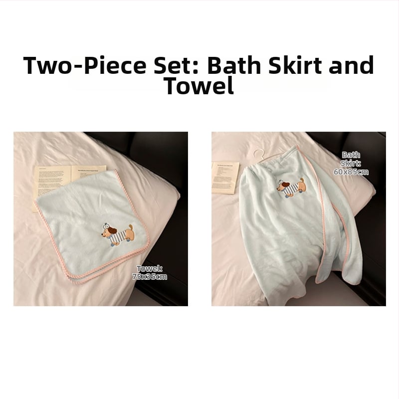 Trys mikropluošto vonios rankšluosčiai su plaukų džiovinimo kepure, lengvi, mažiau nei 100 g kiekvienam, 150D Jacquard audinys