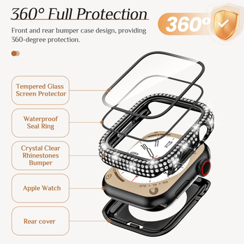 Zaštitna kutija za Apple Watch Ultra od PC-a s potpuno dijamantnom ugradnjom i integriranim tvrdom filmom