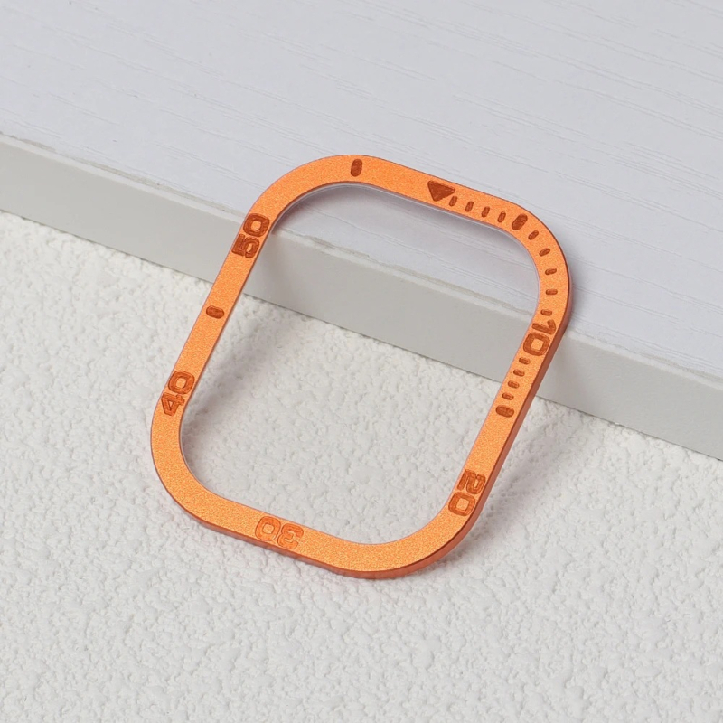 Ekrano rėmelis su integruota grūdinto stiklo ekrano apsauga Apple Watch Ultra 1/2 — aliuminio lydinys, 10 g, Geek thinking