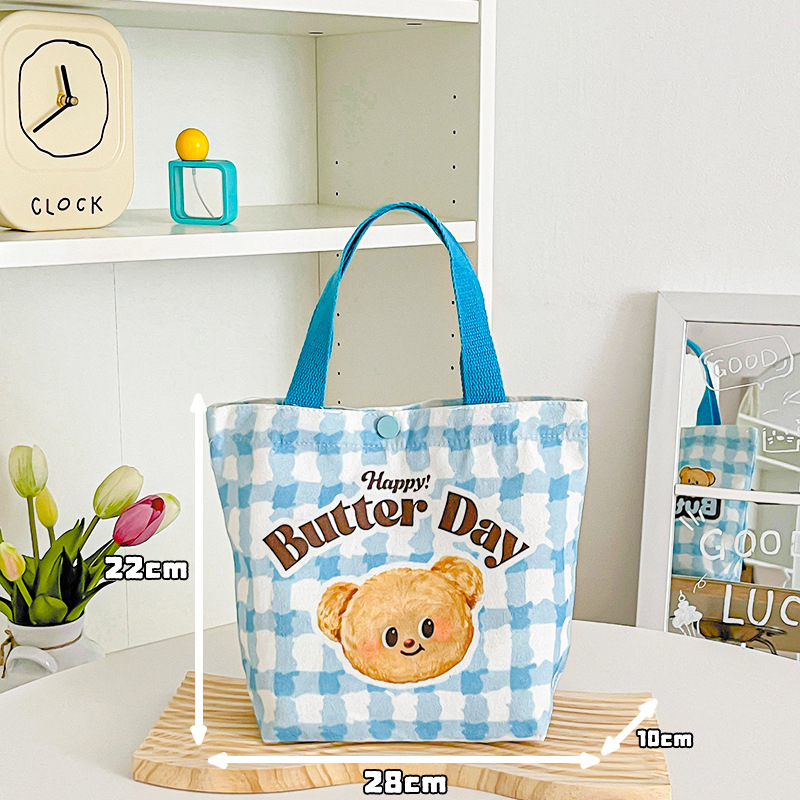 Geantă Tote din canvas în stil street fashion, formă verticală pătrată, închidere cu snap, buzunar intern pentru telefon