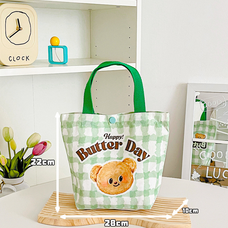 Geantă Tote din canvas în stil street fashion, formă verticală pătrată, închidere cu snap, buzunar intern pentru telefon