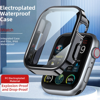 Carcasă Apple Watch electroplatinată, impermeabilă, cu protecție integrată, material PC, seria S10watch678