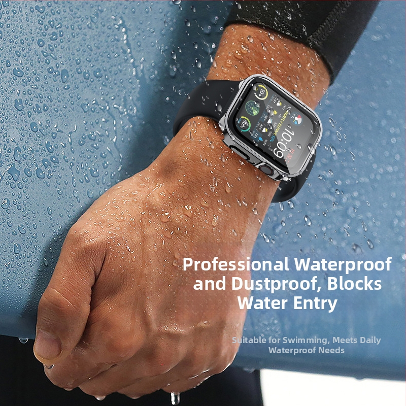 Carcasă Apple Watch electroplatinată, impermeabilă, cu protecție integrată, material PC, seria S10watch678