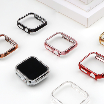 Carcasă de protecție pentru Apple Watch, compatibilă cu 9/8/7/SE, material PC, finisaj electroplatinat, model 65432PC