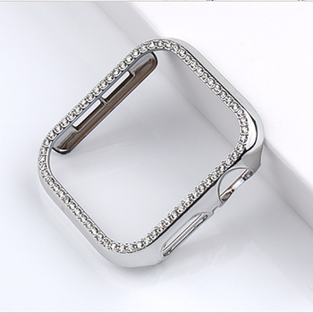 Carcasă de protecție pentru Apple Watch, compatibilă cu 9/8/7/SE, material PC, finisaj electroplatinat, model 65432PC