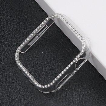 Carcasă de protecție pentru Apple Watch, compatibilă cu 9/8/7/SE, material PC, finisaj electroplatinat, model 65432PC