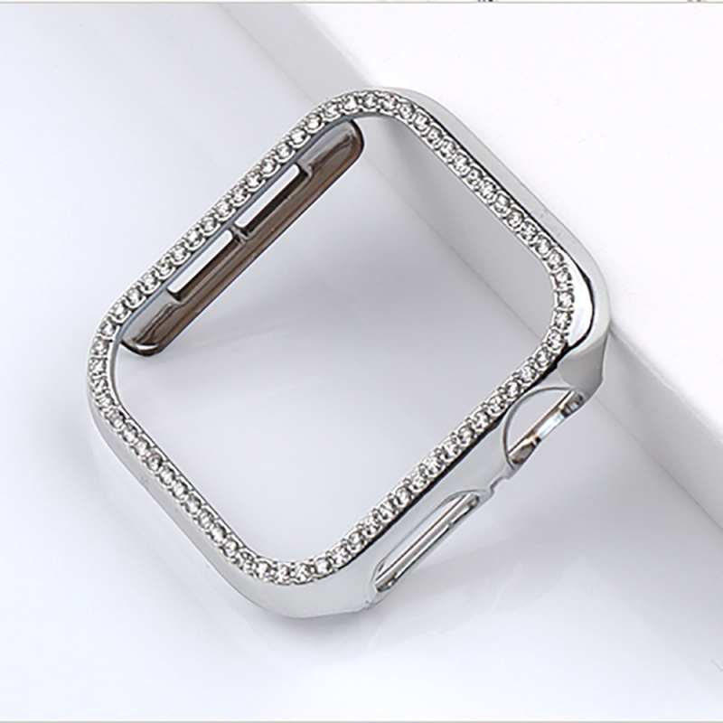 Carcasă de protecție pentru Apple Watch, compatibilă cu 9/8/7/SE, material PC, finisaj electroplatinat, model 65432PC