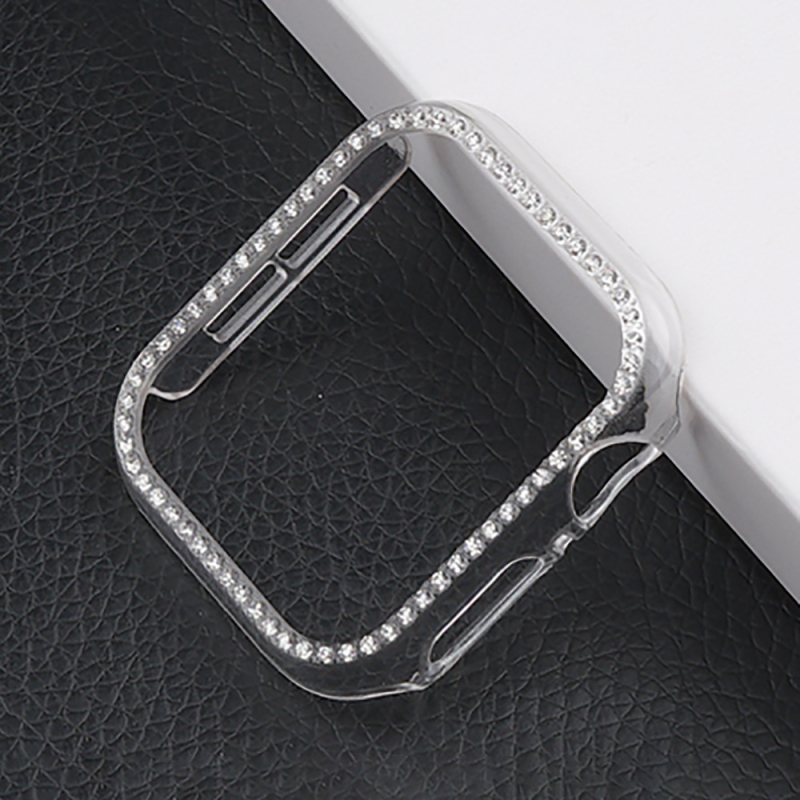 Carcasă de protecție pentru Apple Watch, compatibilă cu 9/8/7/SE, material PC, finisaj electroplatinat, model 65432PC