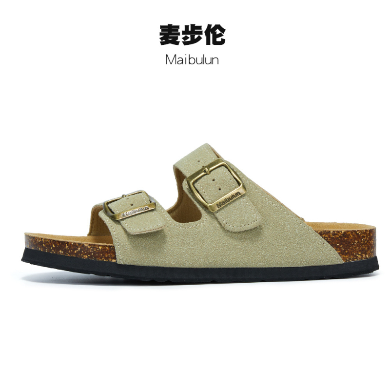 McProm kamštinės šlepetės, neslystanti EVA pada, matinė viršutinė dalis, tinklinis vidus, suaugusiems, vienos spalvos, plokščias padas