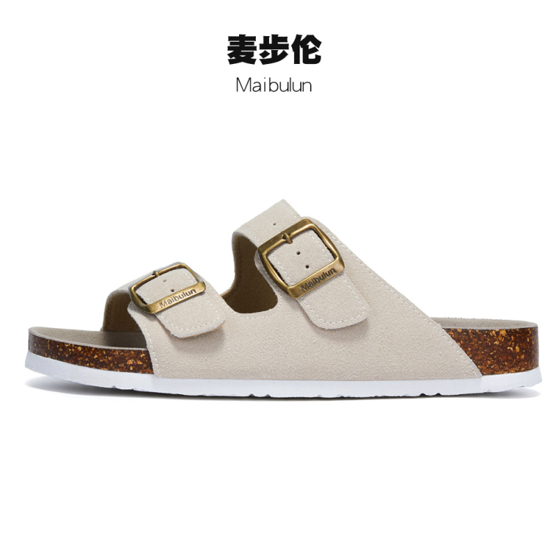 McProm kamštinės šlepetės, neslystanti EVA pada, matinė viršutinė dalis, tinklinis vidus, suaugusiems, vienos spalvos, plokščias padas