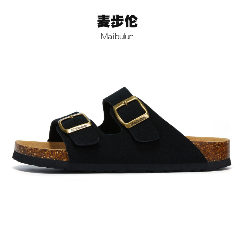 McProm kamštinės šlepetės, neslystanti EVA pada, matinė viršutinė dalis, tinklinis vidus, suaugusiems, vienos spalvos, plokščias padas