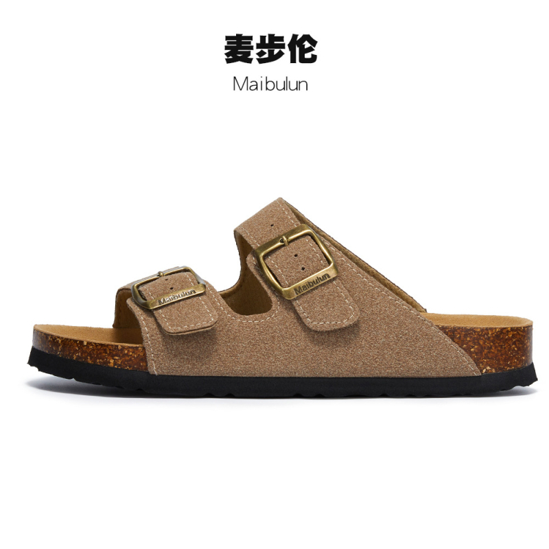 McProm kamštinės šlepetės, neslystanti EVA pada, matinė viršutinė dalis, tinklinis vidus, suaugusiems, vienos spalvos, plokščias padas