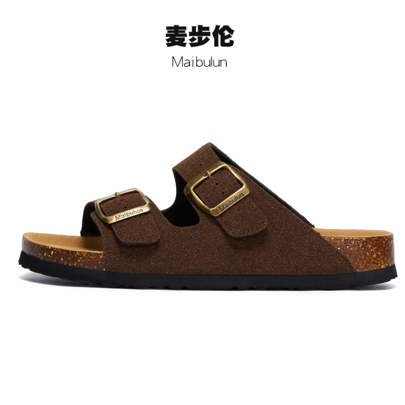 McProm kamštinės šlepetės, neslystanti EVA pada, matinė viršutinė dalis, tinklinis vidus, suaugusiems, vienos spalvos, plokščias padas