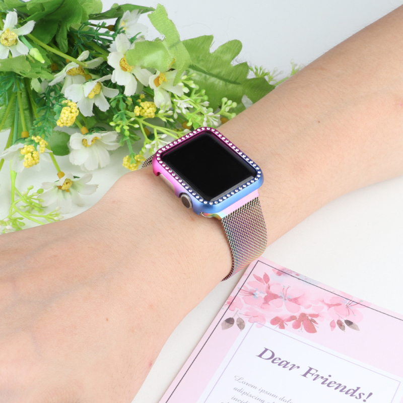 Vienos eilutės deimantinė apsauga Apple Watch — aliuminio lydinys, 6 g, ertmė metalo rėmas