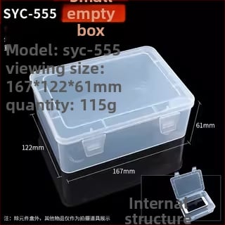 Skaidri plastikinė laikymo dėžutė elektroninėms dalims ir varžtams — plokštėms skirtas organizatorius su tvirtu rėmu