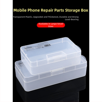 Skaidri plastikinė laikymo dėžutė elektroninėms dalims ir varžtams — plokštėms skirtas organizatorius su tvirtu rėmu