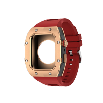 Carcasă de protecție pentru Apple Watch din aliaj și gel de silice, curea integrată