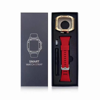 Carcasă de protecție pentru Apple Watch din aliaj și gel de silice, curea integrată