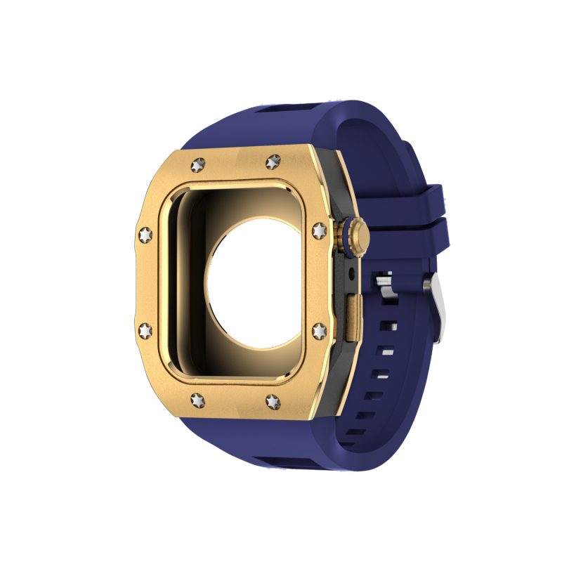 Carcasă de protecție pentru Apple Watch din aliaj și gel de silice, curea integrată