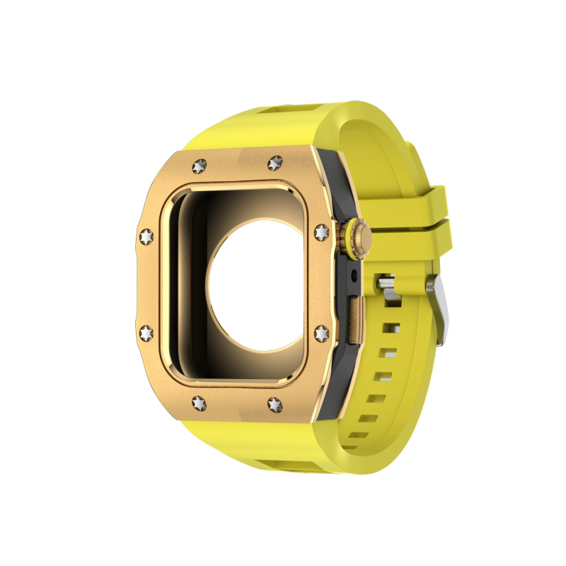 Carcasă de protecție pentru Apple Watch din aliaj și gel de silice, curea integrată