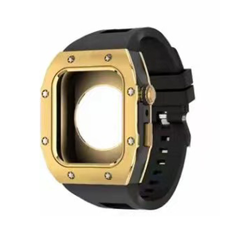 Carcasă de protecție pentru Apple Watch din aliaj și gel de silice, curea integrată