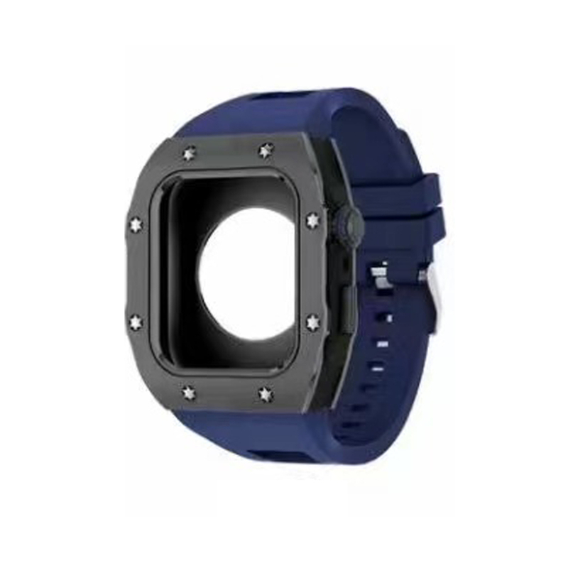 Carcasă de protecție pentru Apple Watch din aliaj și gel de silice, curea integrată