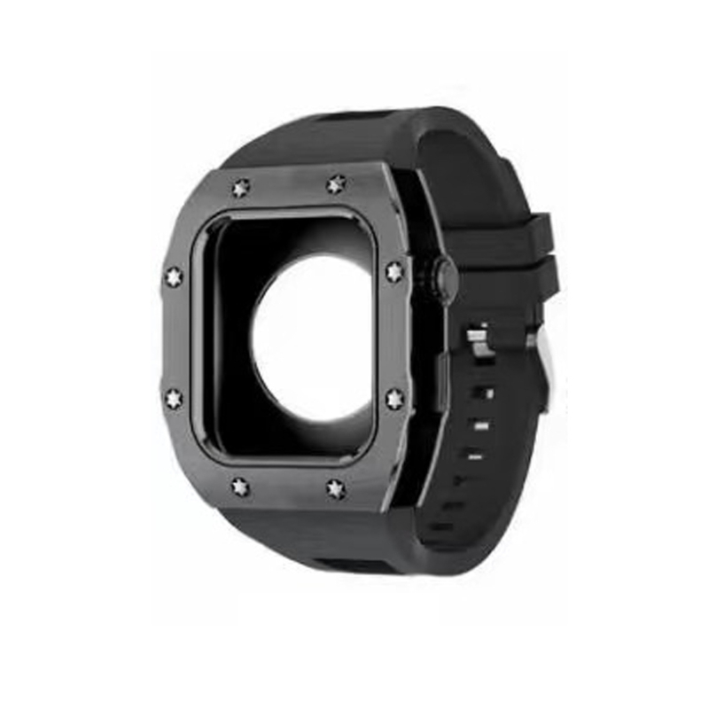 Carcasă de protecție pentru Apple Watch din aliaj și gel de silice, curea integrată