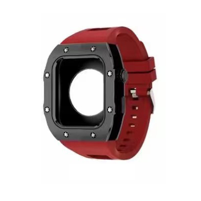 Carcasă de protecție pentru Apple Watch din aliaj și gel de silice, curea integrată