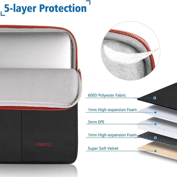 Etui pentru laptop – Impermeabil, ultraușor, rezistent la șocuri, Unisex (Material: poliester; Marca: HSEOK; Stil: Simplitate urbană; Captușeală: poliester)