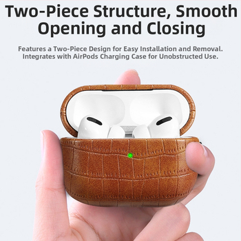 Kryt AirPods Pro 2 – TPU materiál, reliéfna textúra krokodílej kože, úplná ochrana pre AirPods Pro 2