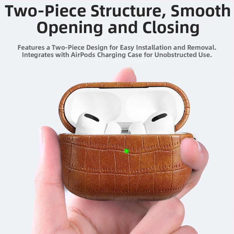 Kryt AirPods Pro 2 – TPU materiál, reliéfna textúra krokodílej kože, úplná ochrana pre AirPods Pro 2