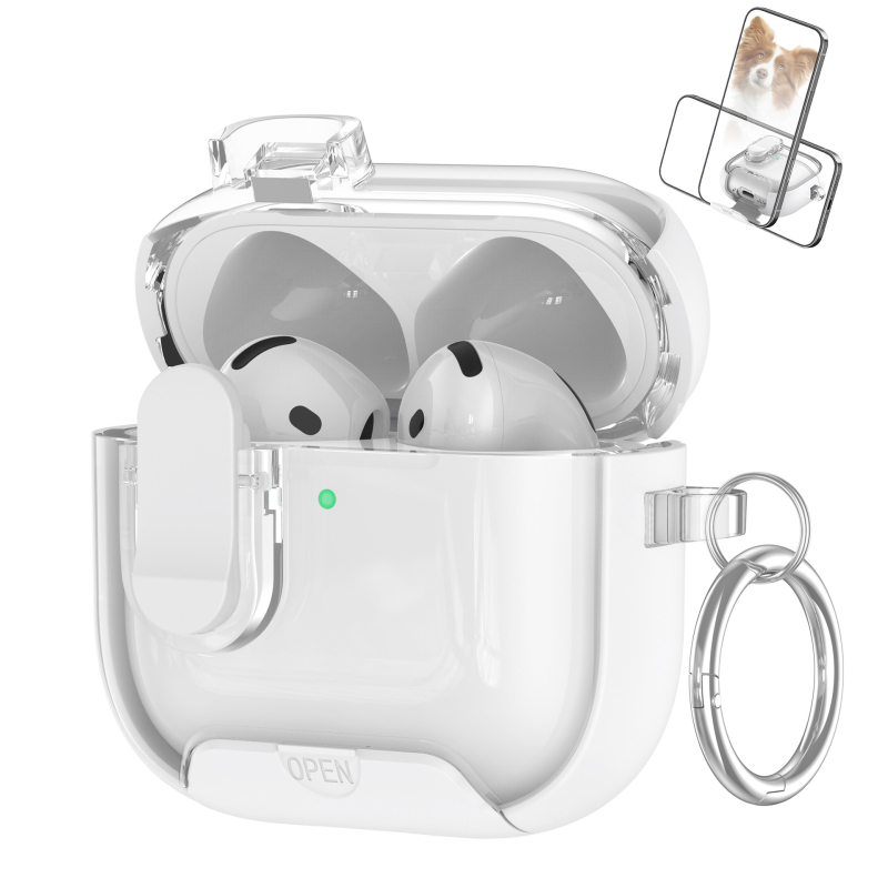 AirPods 4 aizsargkaste - visaptverošs korpuss, matēta apdare, roku darbs, TPE materiāls, saderīgs ar Apple