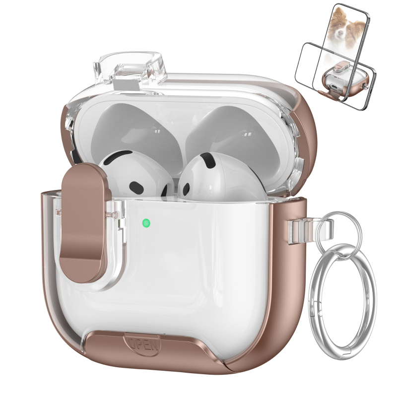 AirPods 4 aizsargkaste - visaptverošs korpuss, matēta apdare, roku darbs, TPE materiāls, saderīgs ar Apple