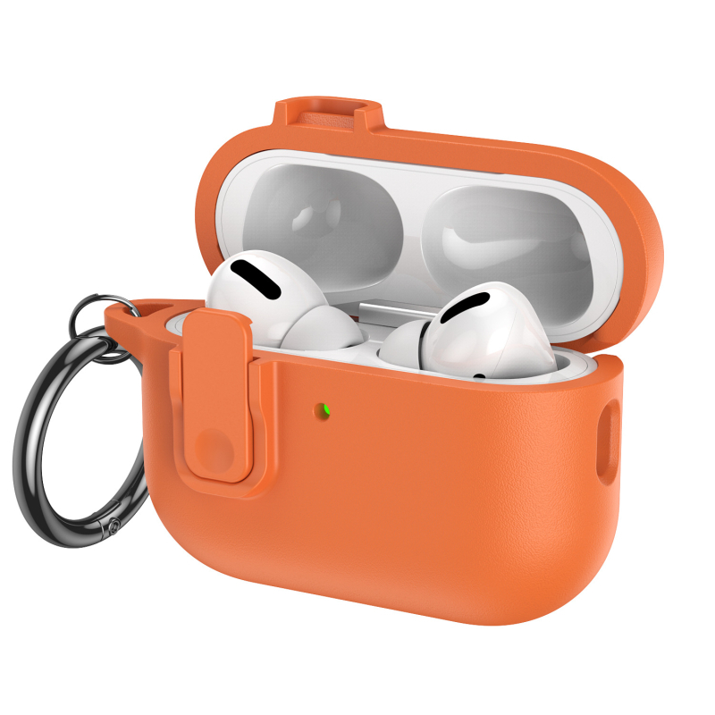 Kućište za AirPods s kožnom teksturom, sigurnosni prekidač, otpornost na padove i otiske prstiju, sveobuhvatna zaštita, PC kućište injekcijsko