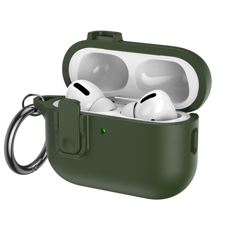 Kućište za AirPods s kožnom teksturom, sigurnosni prekidač, otpornost na padove i otiske prstiju, sveobuhvatna zaštita, PC kućište injekcijsko