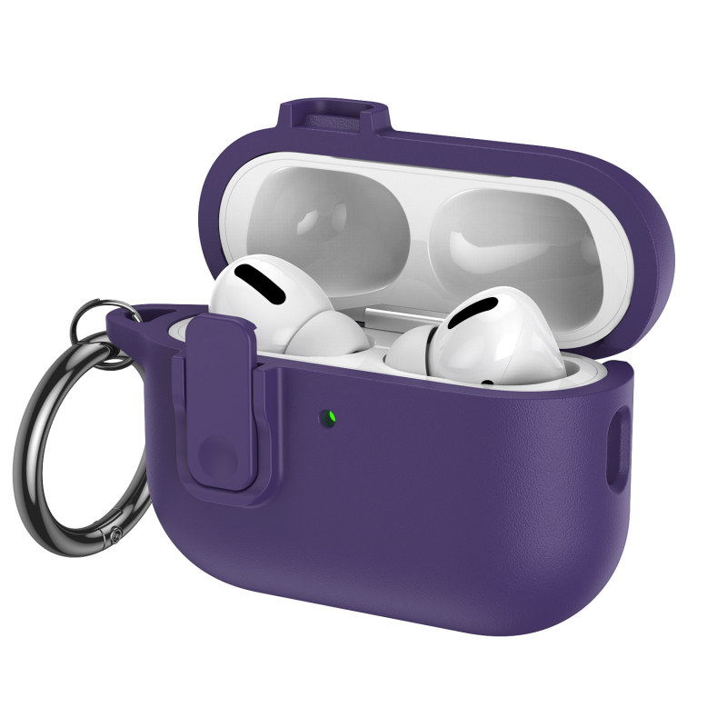 Kućište za AirPods s kožnom teksturom, sigurnosni prekidač, otpornost na padove i otiske prstiju, sveobuhvatna zaštita, PC kućište injekcijsko