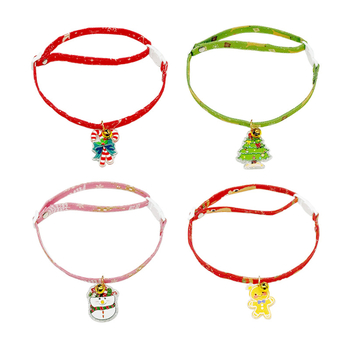 Candy Cute Pet Plastična ogrlica za pse i mačke s božićnom mašnicom, zvončićem i sigurnosnom kopčom